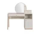 Bureau 1 Porte 1 Tiroir Avec Miroir En Bois Imitation Chêne Blanchi