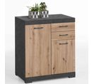 Commode 2 Portes 2 Tiroirs Bois Clair