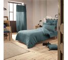 Housse De Couette Double Gaze De Coton Bleu Canard 140x200 Cm