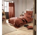 Housse De Couette Double Gaze De Coton Orange 140x200 Cm