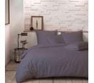 Parure De Lit Percale Unie Gris 240x220