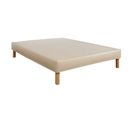 Cache-sommier Intégral Simili Cuir Beige 180x200