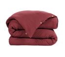 Housse De Couette Double Gaze De Coton Bordeaux 240x220 Cm