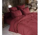 Parure De Lit Double Gaze De Coton Bordeaux 140x200 Cm