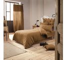 Housse De Couette Double Gaze De Coton Marron 140x200 Cm