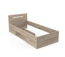 Lit Tiroir Avec Niche De Rangement Bois Clair 90x200