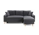 Canapé Convertible D'angle Scandinave 3 Places En Tissu Anthracite - Ca00002