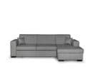 Canapé Convertible D'angle Droit 4 Places En Tissu Gris Clair - Ca00003