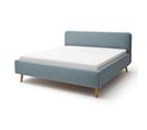 Lit Scandinave Capitonné En Tissu Bleu Clair 140x200