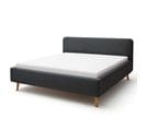 Lit Scandinave Rembourré En Tissu Anthracite 160x200