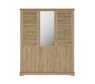 Armoire En Bois Clair 3 Portes Avec Miroir