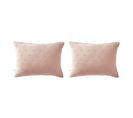 Lot De 2 Taies D'oreillers Brodées Double Gaze De Coton Rose 50x70