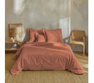 Parure De Lit Percale Unie 140x200 Terracotta