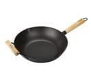 Wok Avec Poignée En Bois Et Poignée Auxiliaire - 24 Cm - Compatible Toutes Plaques De Cuisson