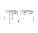 Lot De 2 Tables à Lattes De Camping - O'camp - Housse De Transport Inclus - 70 X 70  X 70 Cm