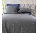 Housse De Couette Percale De Coton Prune Et Taie D'oreiller Taille 240x260 Cm