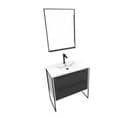 Pack Meuble De Salle De Bain 80x50 Cm Blanc - 2 Tiroirs - Vasque Resine Blanche - Miroir LED