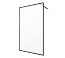 Paroi De Douche 100x200 Cm - Cadre Et Bras Aluminium Noir Mat - Dark Contouring