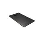 Pack Receveur Noir Effet Pierre 80x120 Cm Et Grille Décor Linéaire Noire Mate