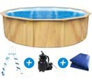 Piscine Acier Ronde Aspect Bois "punta Cana" - Ø 5.50 X 1.20 M