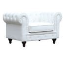 Fauteuil Chesterfield "aliza" - 111 X 82 X 70 Cm - Blanc