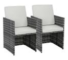 Lot De 2 Fauteuils Chicago - "florida" - Gris