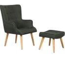 Fauteuil Style Scandinave Tissu "odense" - 1 Place - Gris Foncé