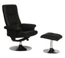 Fauteuil Relax + Repose-pieds "louis" - 1 Place - Noir