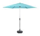 Parasol Jardin Droit Alu "sol" - Rond - Ø 3m - Bleu - Avec Pied à Lester