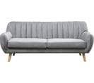 Canapé Scandinave Fixe En Velours "jarvis" - 3 Places - Gris.