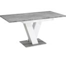 Table Repas Extensible "masiv" - 120/160 X 80 X 75 Cm - Béton/blanc Brillant