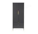 Kobe - Armoire 2 Portes 2 Tiroirs En Bois - Couleur - Gris