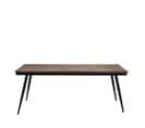 Ranggo - Table à Manger 8 Personnes En Métal Et Teck Recyclé 180x90cm - Couleur - Bois Foncé Et Noir