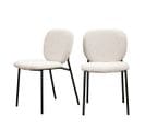 Lot De 2 Chaises En Tissu Bouclette Et Métal