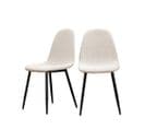 Lot De 2 Chaises En Tissu Bouclette Et Pieds Noirs