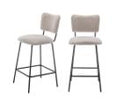 Lot De 2 Chaises De Bar En Tissu Et Métal H65cm