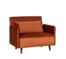 Belushi - Fauteuil Convertible En Velours - Couleur - Rouille