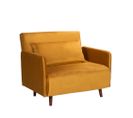 Belushi - Fauteuil Convertible En Velours - Couleur - Jaune Moutarde