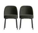 Vogue - Lot De 2 Chaises Design En Velours - Couleur - Vert Foncé