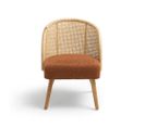 Fauteuil En Tissu Bouclette Et Rotin