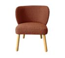 Raph - Fauteuil En Tissu Bouclette Et Bois - Couleur - Rouille