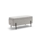 Kos - Banc Coffre En Tissu Et Métal L100cm - Couleur - Gris Clair