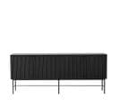 Molly - Buffet 4 Portes En Bois Et Métal L180cm - Couleur - Noir