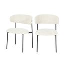 Lot De 2 Chaises En Tissu Bouclette Et Métal