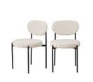 Lot De 2 Chaises En Tissu Bouclette Et Métal