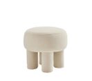 Bloomi - Tabouret Rond En Tissu Bouclette Ø43cm - Couleur - Crème