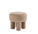 Bloomi - Tabouret Rond En Tissu Bouclette Ø43cm - Couleur - Beige Rosé