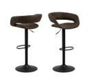 Cabezon - Lot De 2 Tabourets De Bar En Tissu Et Métal H59cm - Couleur - Gris