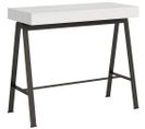 Console Extensible 90x40/196 Cm Banco Small Frêne Blanc Cadre Anthracite