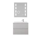 Meuble Vasque Tout Inox Rosinox 70 Cm + Miroir Excellence- Blanc- Plan Vasque En Résine